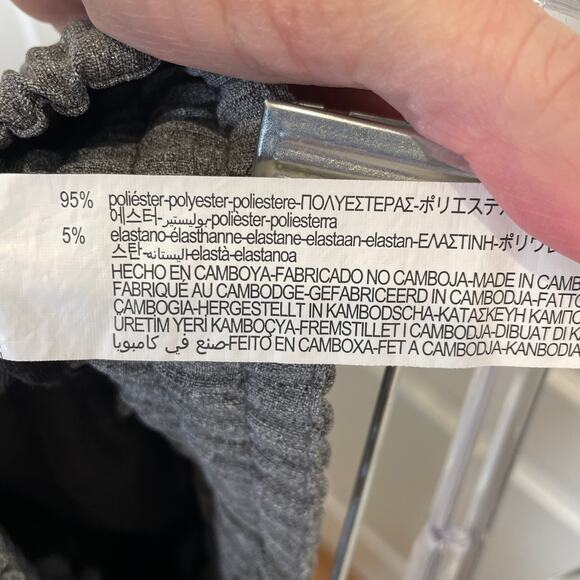 Zara Tapered Trousers Pants Cuffed Hems Drawstring Waist Gray M - Picture 5 of 6